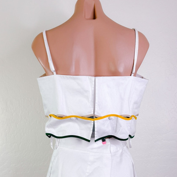 Antonio Melani The Nat Note Silvie Rikrak Ribbon Scalloped Crop Top White 14 NWT - Picture 5 of 7
